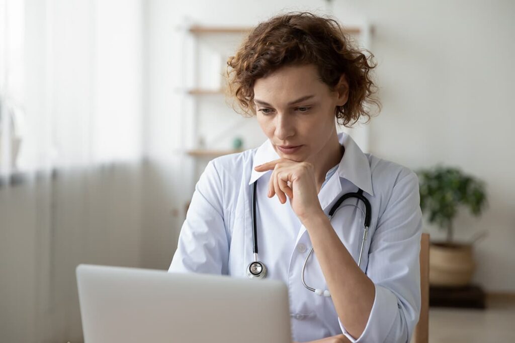 woman at a telehealth treatment program