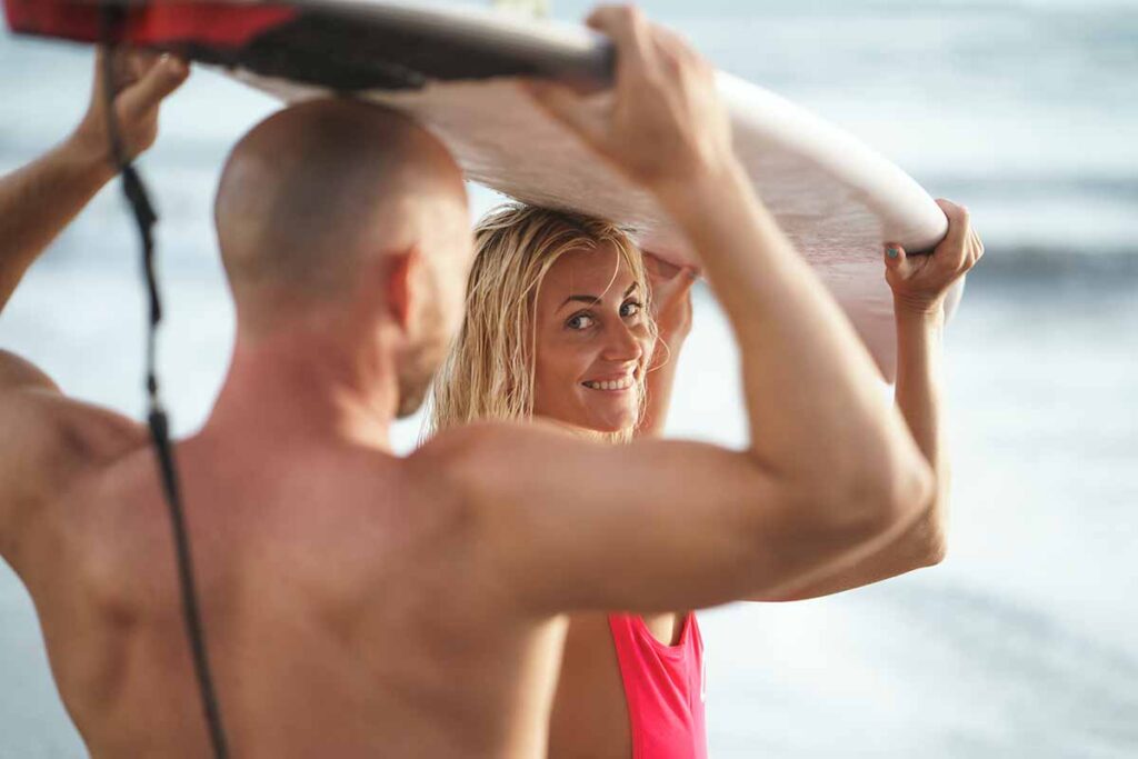 a couple enjoy some summer activities in recovery