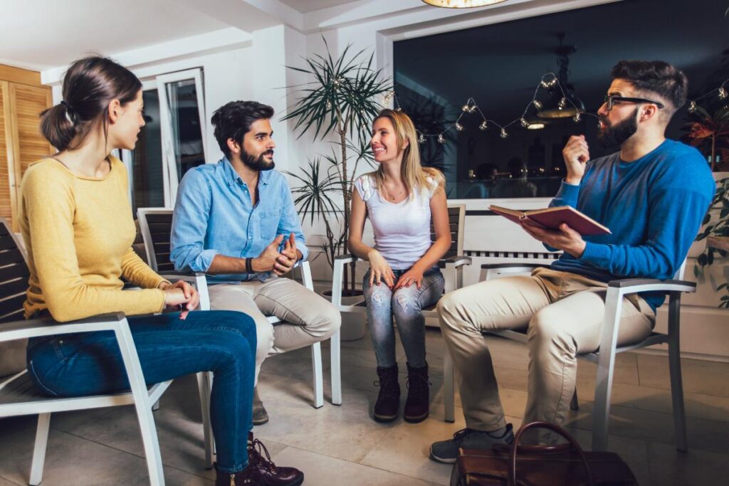 a group participates in a colorado addiction treatment center