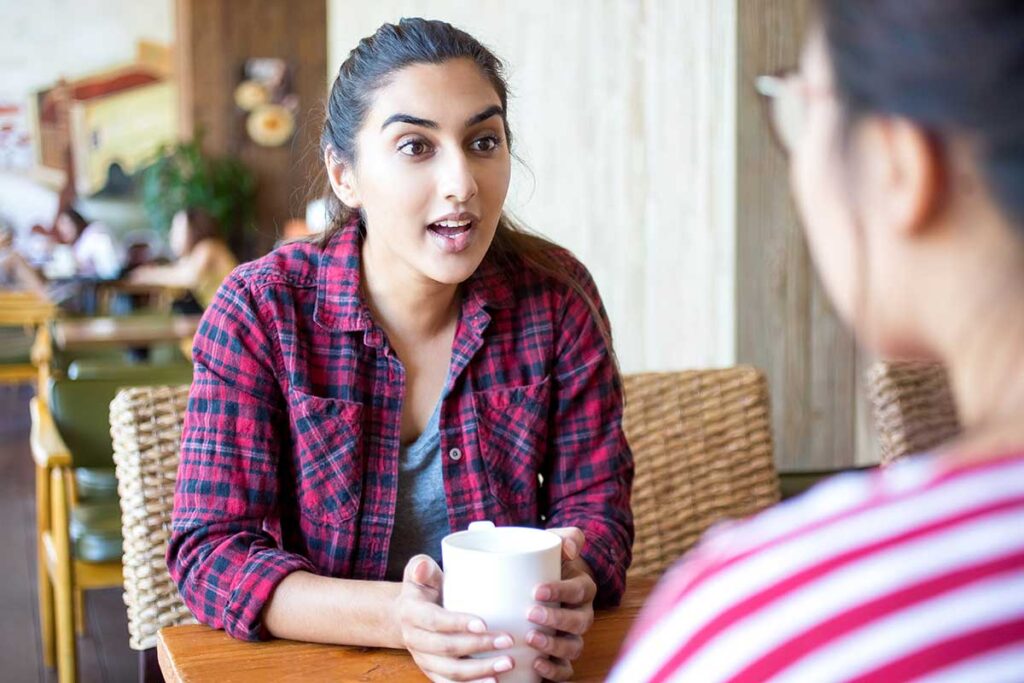 woman discussing step ten of the 12 step process