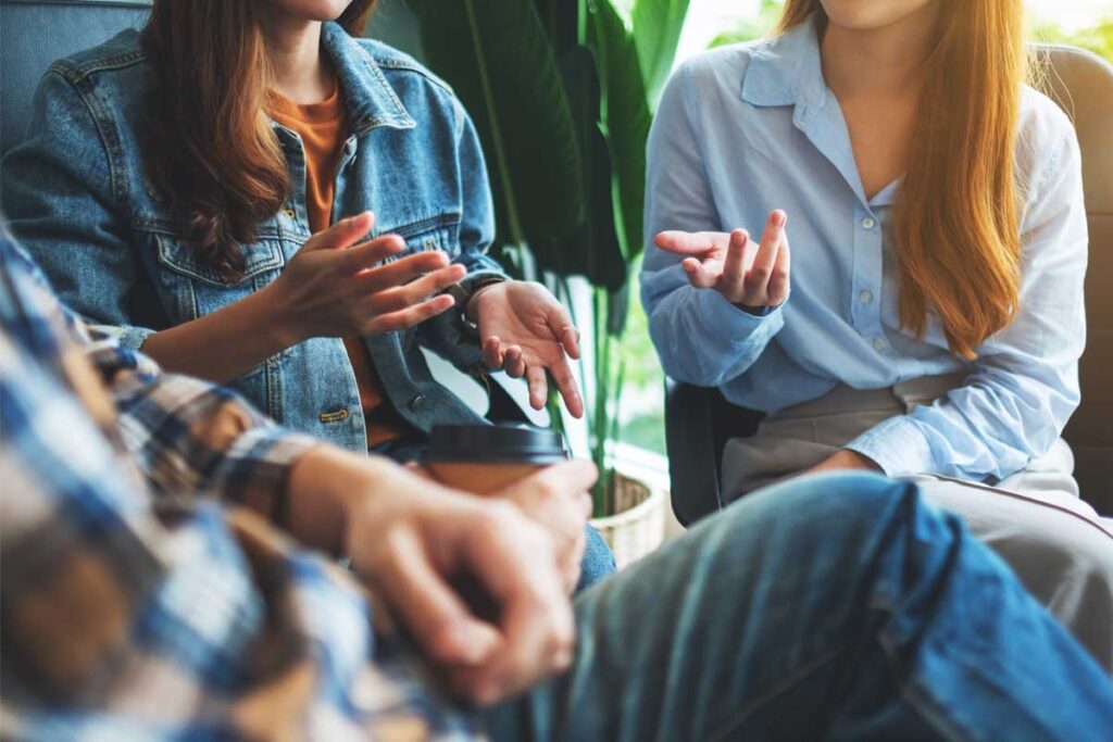 group discussing the Opposite of Addiction